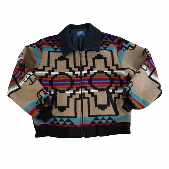 Vintage Pendleton High Grade Western Wear Mens Aztec Wool Jacket Size XL USA - Picture 1 of 13